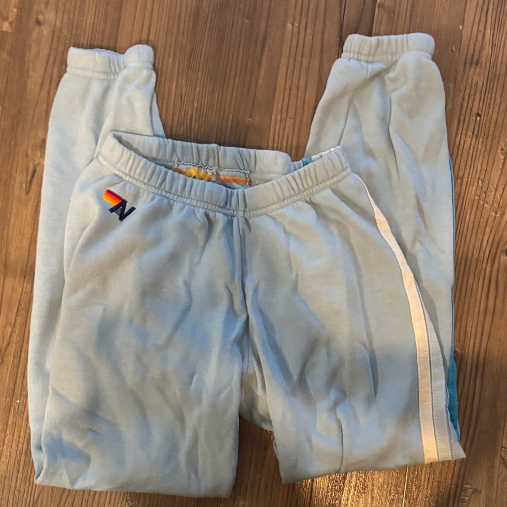 Aviator Nation Light Blue Sweatpants with Stripe
